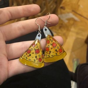 Handmade Dangly Pizza Earrings! 🍕
